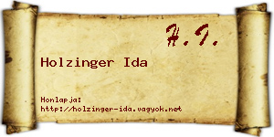 Holzinger Ida névjegykártya